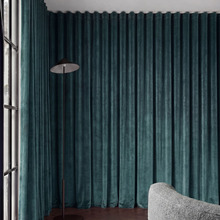 Custom Caspian Blockout S-Fold Single Panel Curtain & Track Set